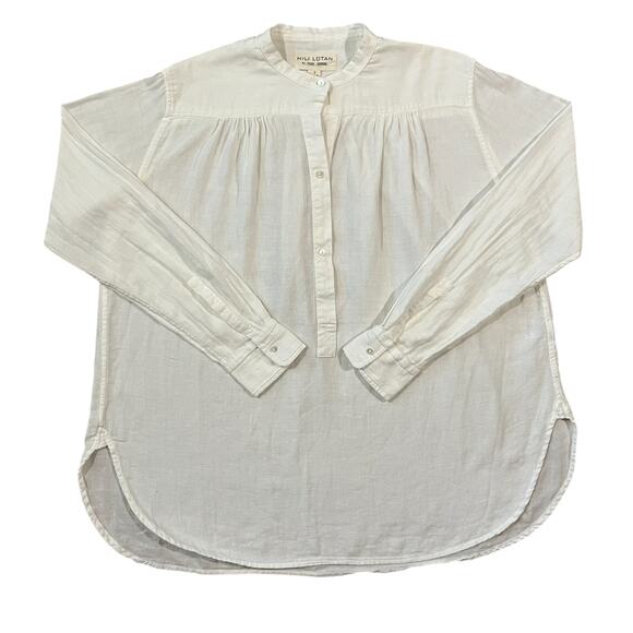 Nili Lotan Neville White Long Sleeve Blouse Top Size Small - Picture 1 of 5